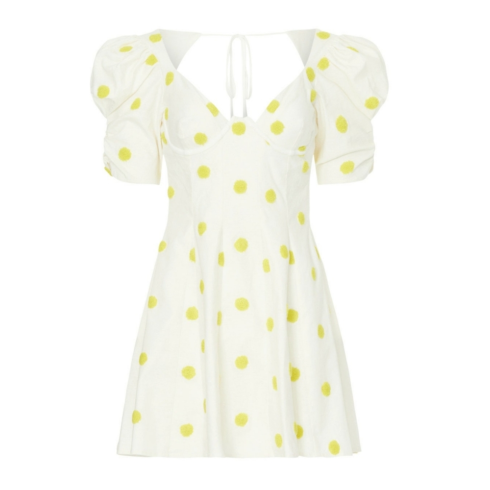 For Love & Lemons Claude Mini Dress Polka Dot Medium NWT New - Picture 3 of 10
